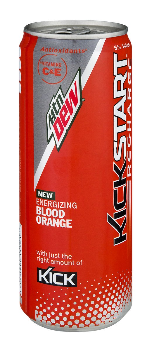 slide 2 of 7, Mountain Dew Kickstart Recharge Sparkling Juice Beverage Energizing Blood Orange Flavored - 12 oz, 12 oz