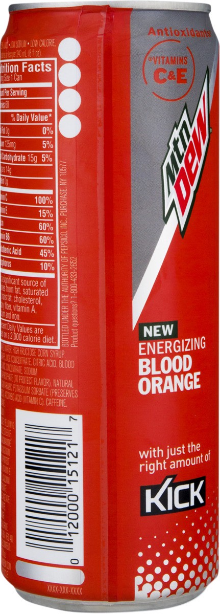 slide 4 of 7, Mountain Dew Kickstart Recharge Sparkling Juice Beverage Energizing Blood Orange Flavored - 12 oz, 12 oz