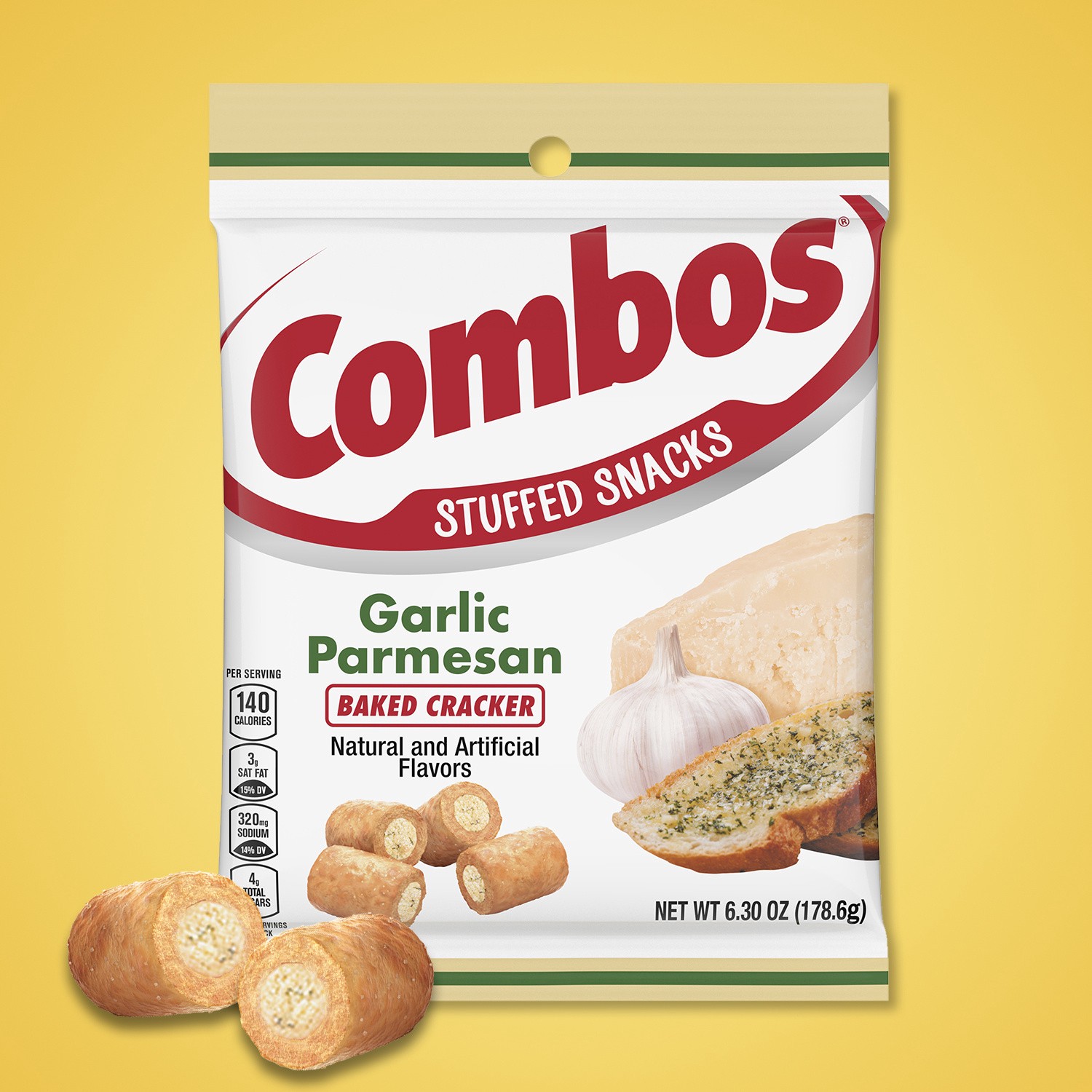 slide 2 of 5, Combos Garlic Parmesan, 6.3 oz