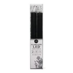 Core Home Flameless LED Wavy Taper Candles - Black