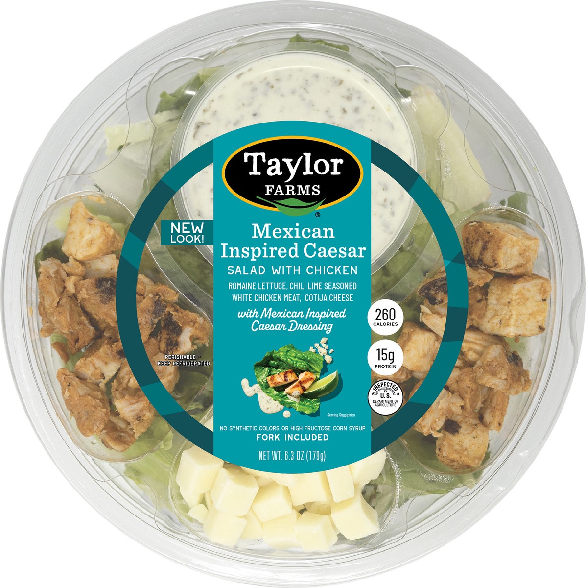 slide 5 of 7, Taylor Farms Mexican Inspired Caesar Salad with Chicken 6.3 oz, 6.3 oz