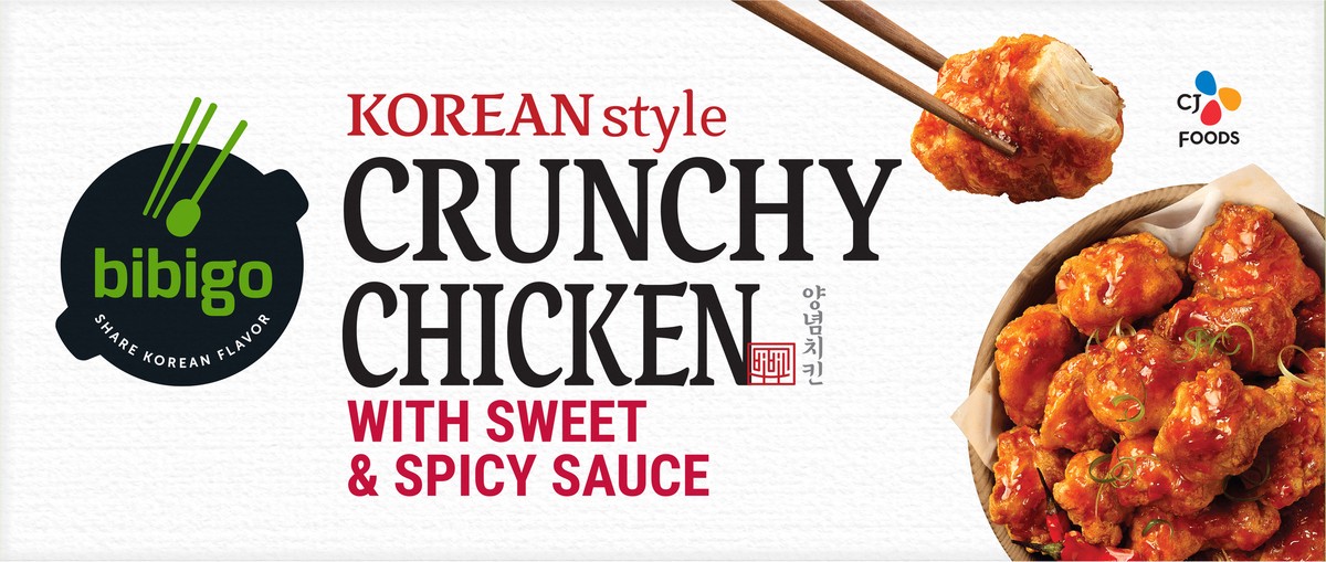 slide 9 of 9, Bibigo Korean Style Crunchy Chicken with Sweet & Spicy Sauce 18 oz. Box, 18 oz