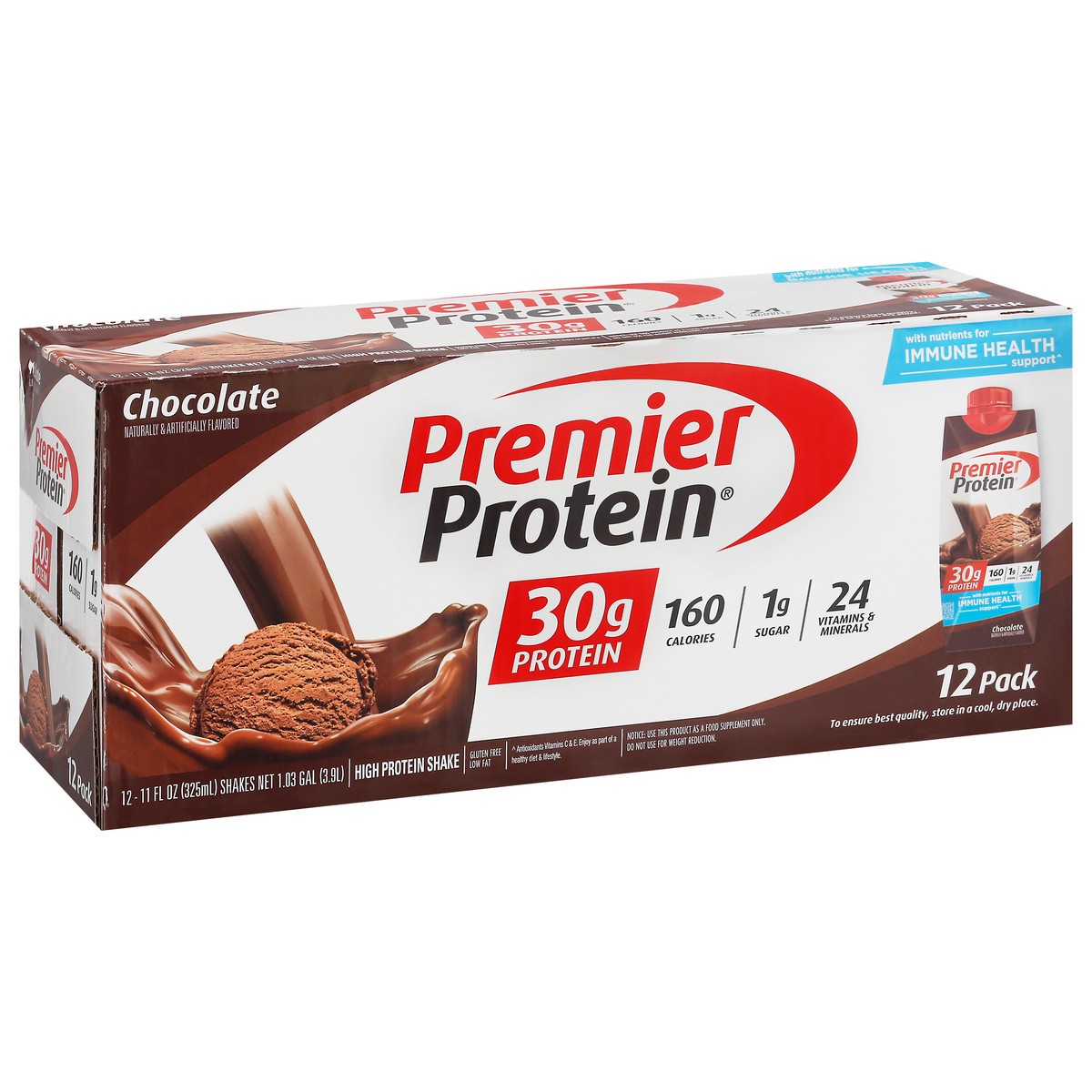 slide 9 of 13, Premier Protein Shake - Chocolate, 12 ct