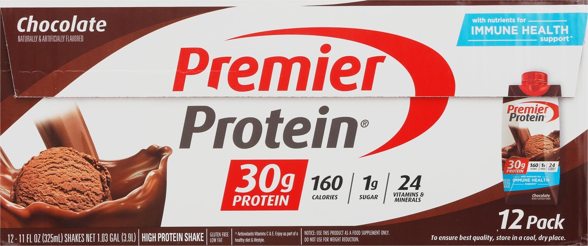 slide 6 of 13, Premier Protein Shake - Chocolate, 12 ct