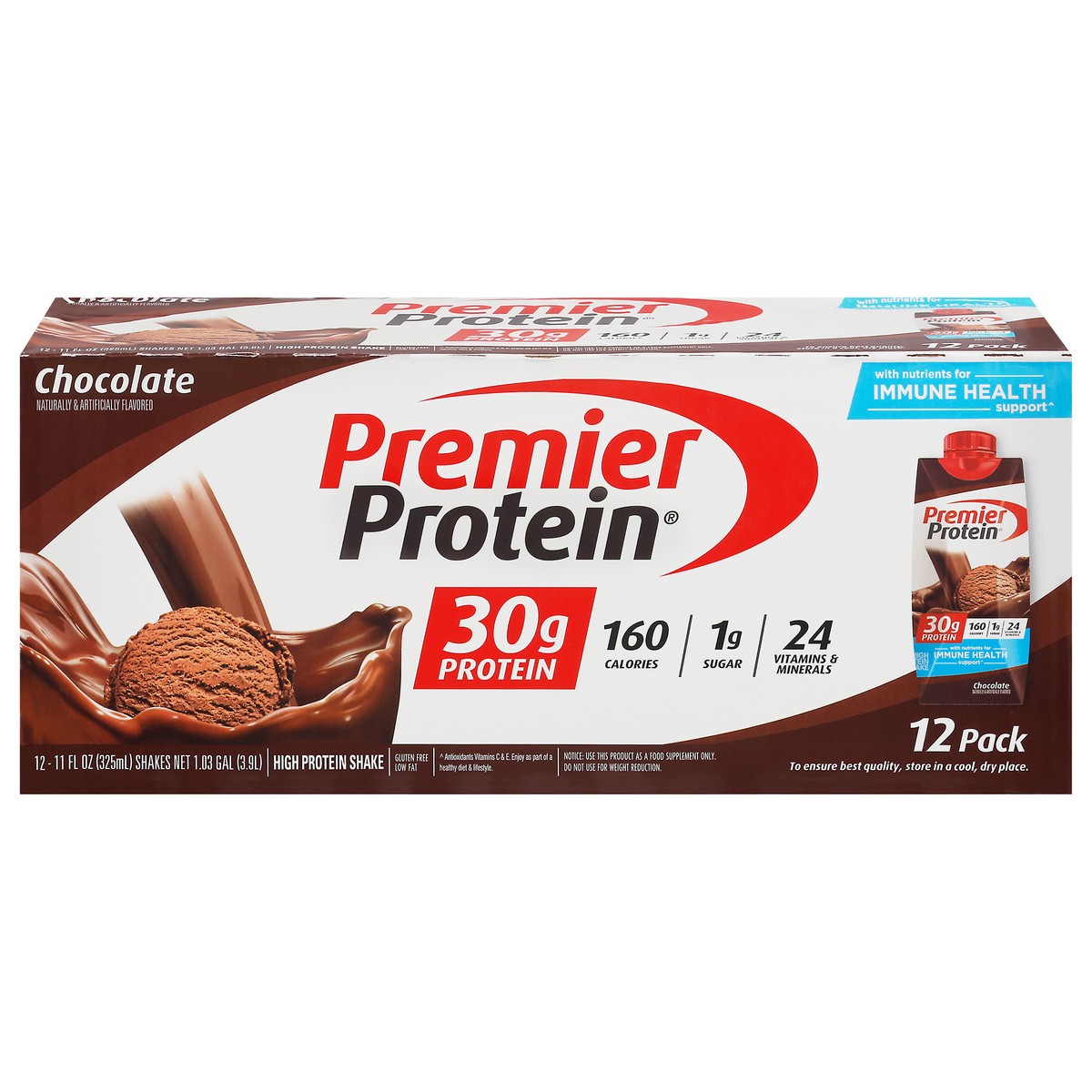 slide 12 of 13, Premier Protein Shake - Chocolate, 12 ct