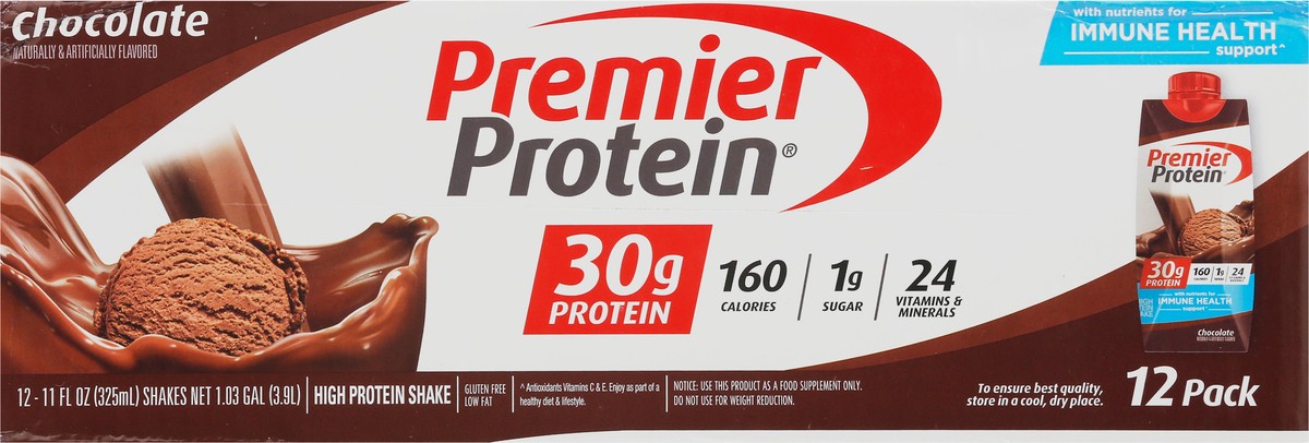 slide 11 of 13, Premier Protein Shake - Chocolate, 12 ct