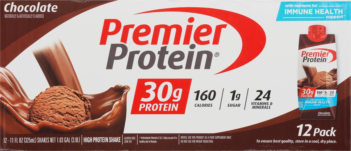 slide 1 of 13, Premier Protein Shake - Chocolate, 12 ct