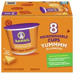 Annie's Real Aged Cheddar Microwave Mac & Cheese with Organic Pasta, 8 Ct, 2.01 OZ Cups