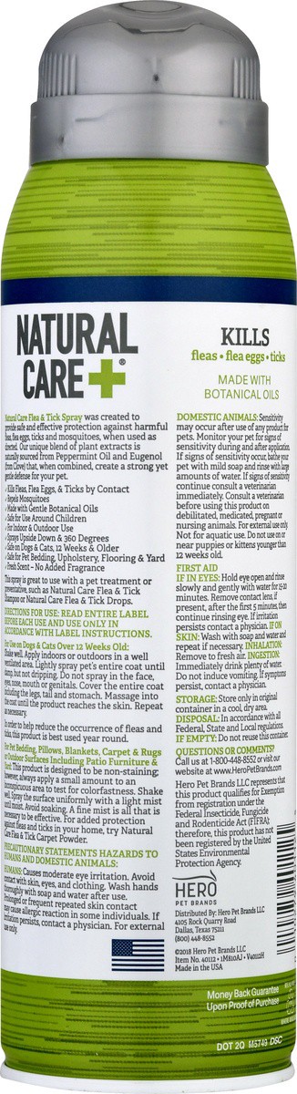 slide 7 of 9, Natural Care + With Peppermint Oil & Eugenol Flea & Tick Spray 14 oz, 14 oz