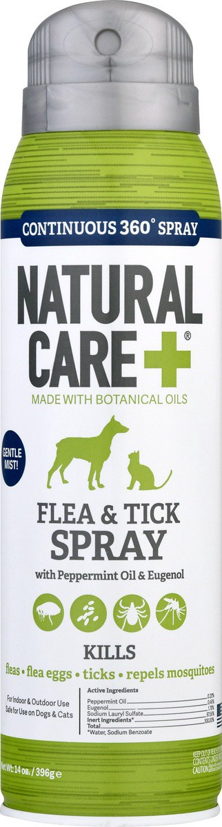 slide 6 of 9, Natural Care + With Peppermint Oil & Eugenol Flea & Tick Spray 14 oz, 14 oz