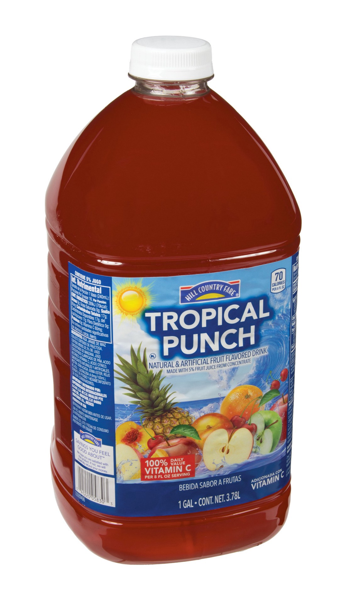 slide 1 of 1, Hill Country Fare Tropical Punch, 1 gal