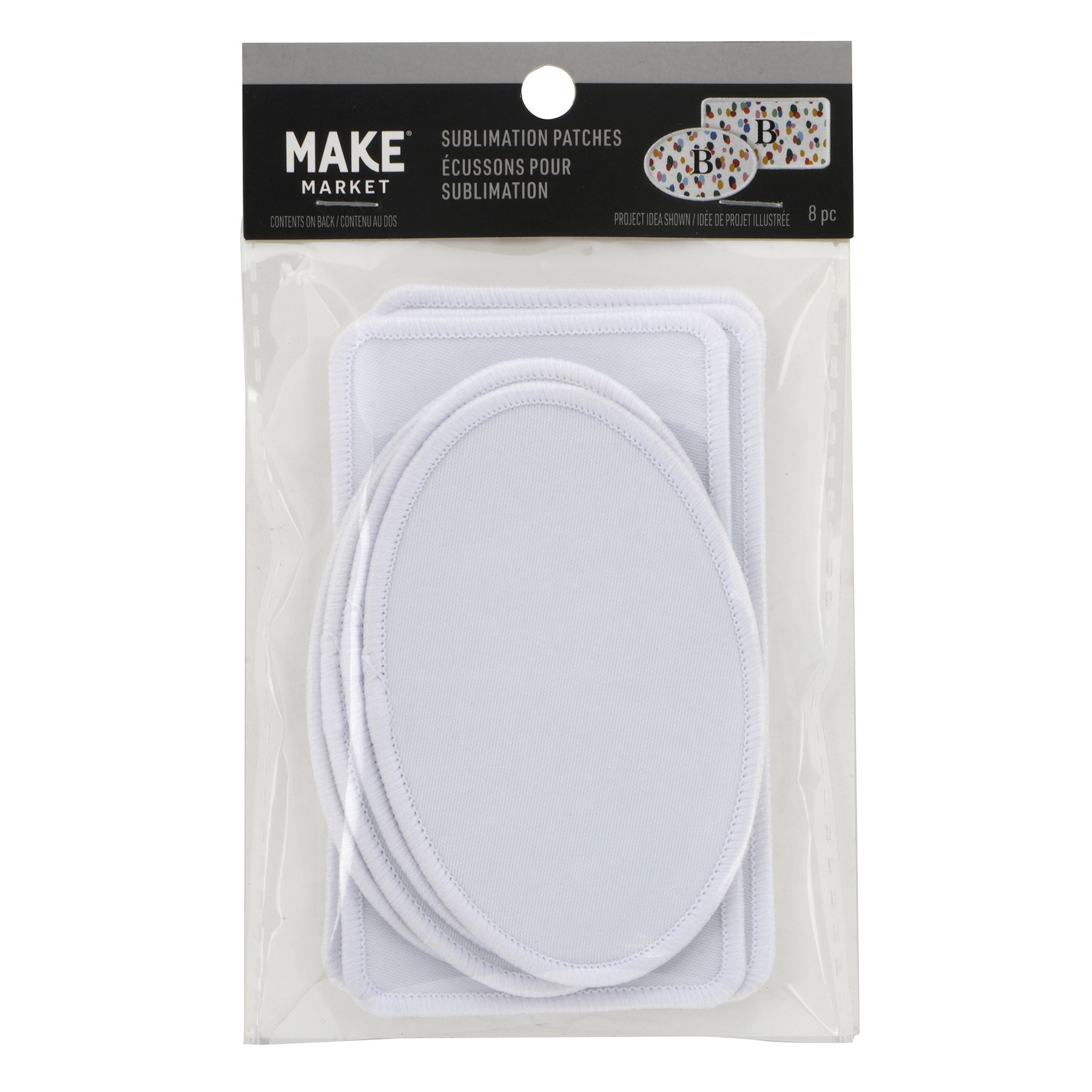 slide 2 of 3, Rectangle & Oval Sublimation Patches, 8ct. By Make Market, 8 ct