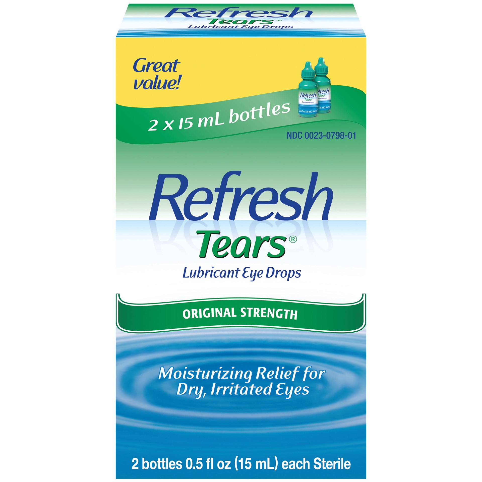 slide 5 of 5, Refresh Tears Lubricant Eye Drops Preserved Tears, 2x0.5 fl oz (30 mL), 2 Count, 2 ct; 0.5 fl oz