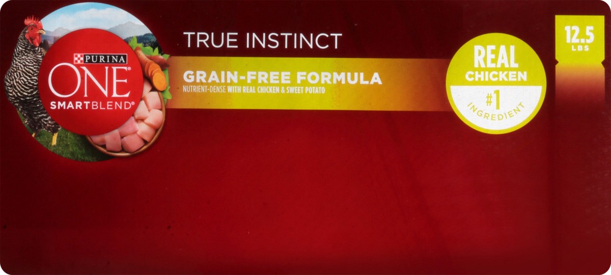 slide 3 of 11, Purina ONE Grain Free, Natural, High Protein Dry Dog Food, SmartBlend True Instinct Real Chicken, 12.50 lb