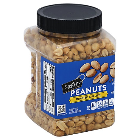 slide 1 of 1, Signature Select Peanuts Roasted & Salted, 31 oz