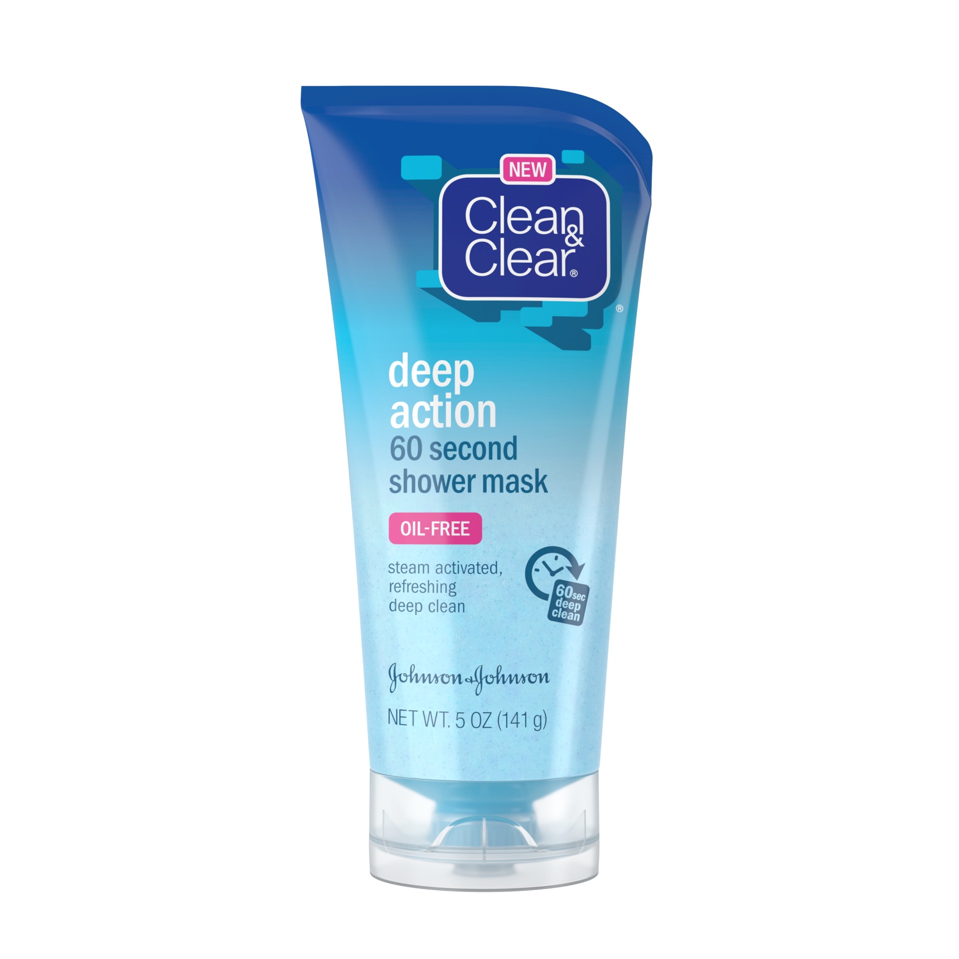 slide 1 of 6, Clean & Clear Deep Action 60 Second Shower Mask Oil Free, 5 oz