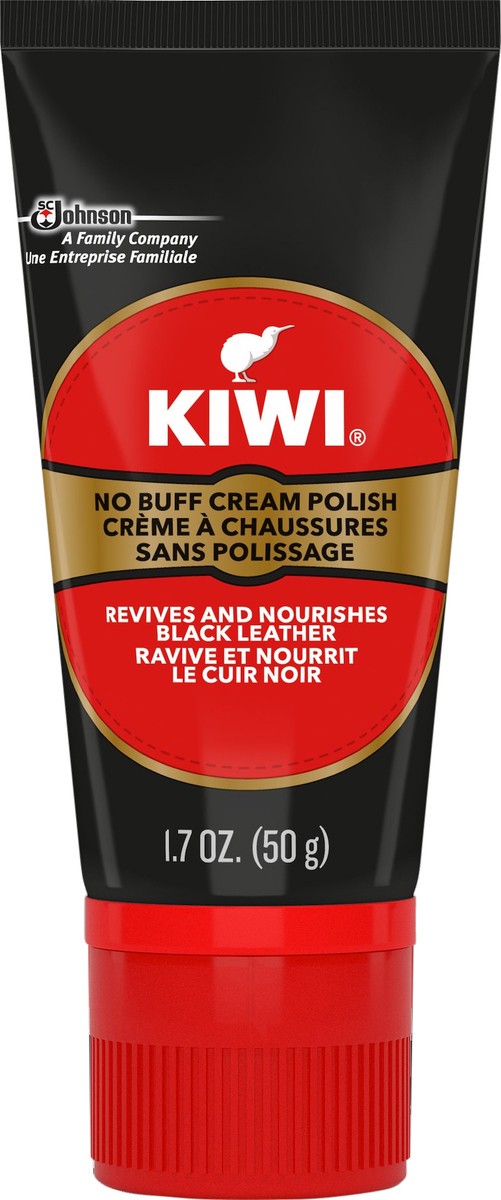 slide 2 of 8, KIWI Black No Buff Cream Polish 1.7 oz, 1.7 oz