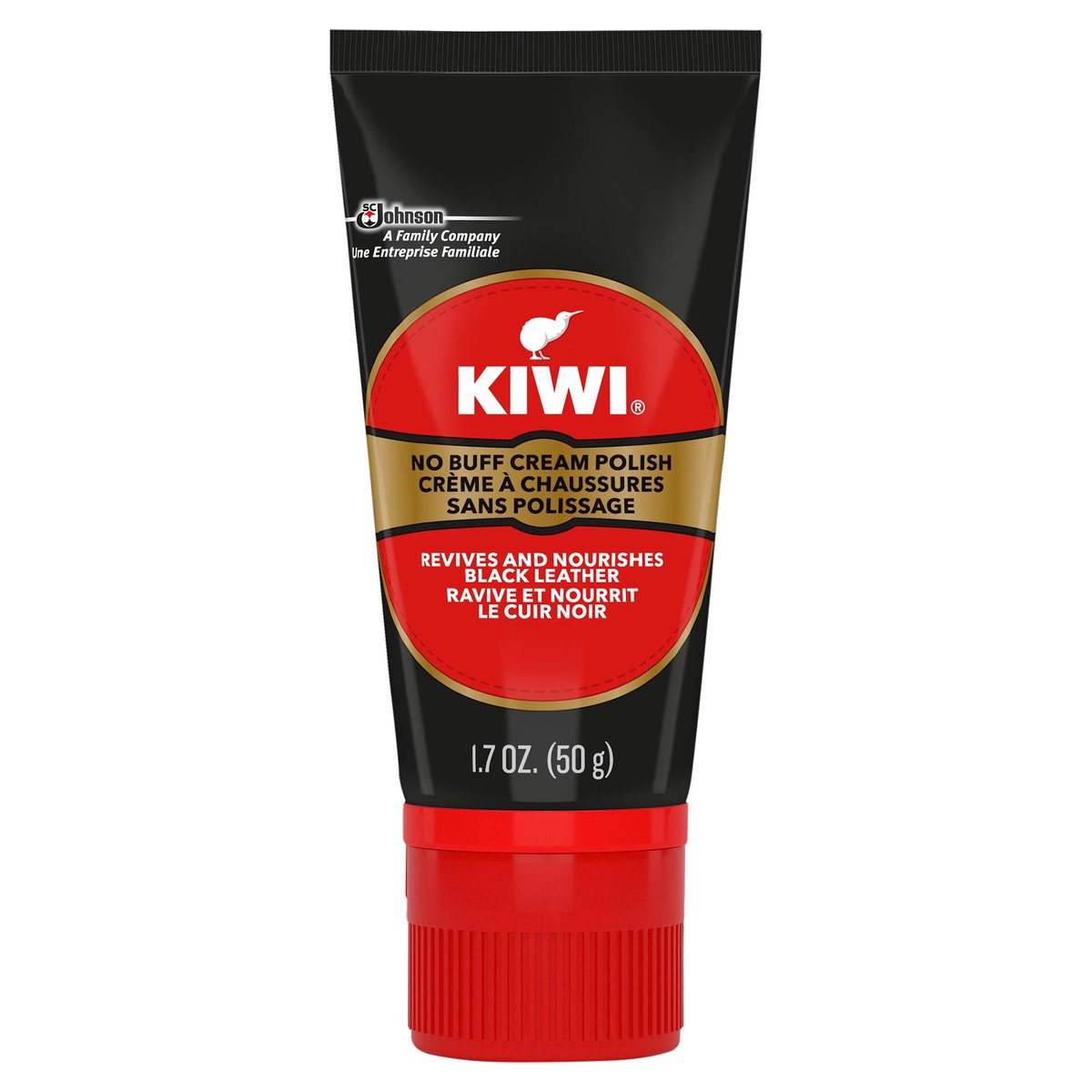 slide 4 of 8, KIWI Black No Buff Cream Polish 1.7 oz, 1.7 oz