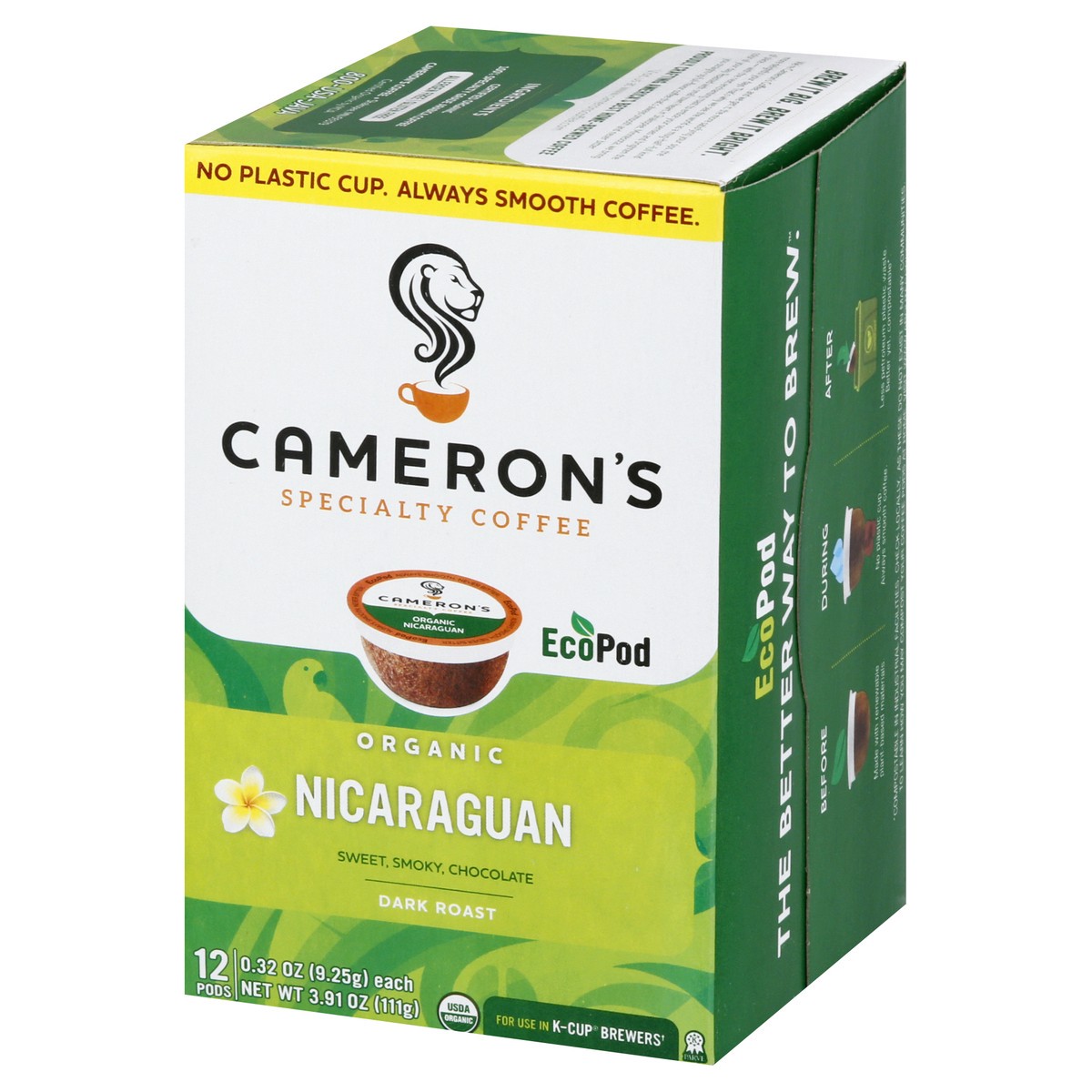 slide 3 of 9, Cameron's Organic Dark Roast EcoPods Nicaraguan Coffee 12 ea, 12 ct