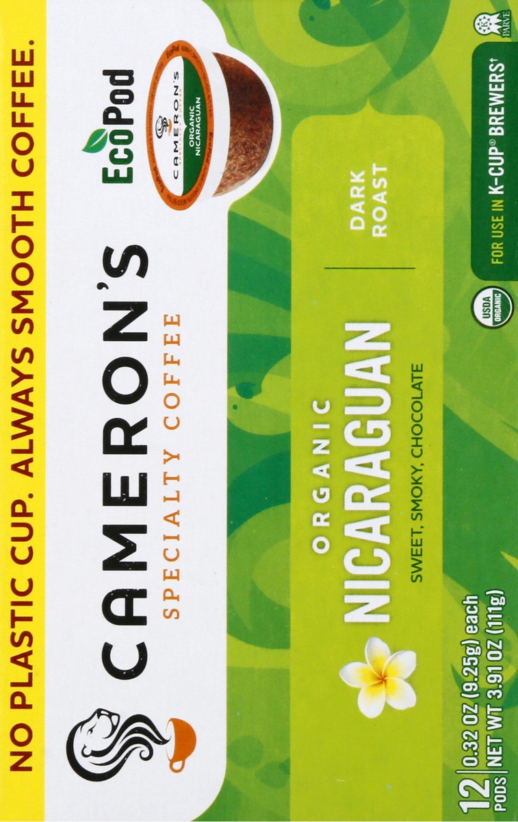 slide 5 of 9, Cameron's Organic Dark Roast EcoPods Nicaraguan Coffee 12 ea, 12 ct