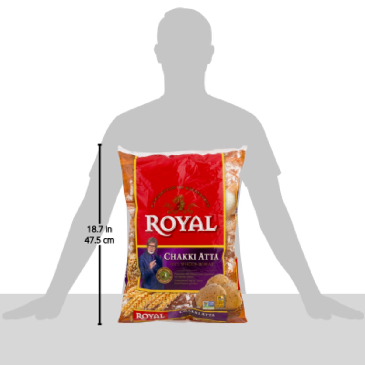 slide 3 of 9, Royal Chakki Atta 100% Whole Wheat, 20 lb