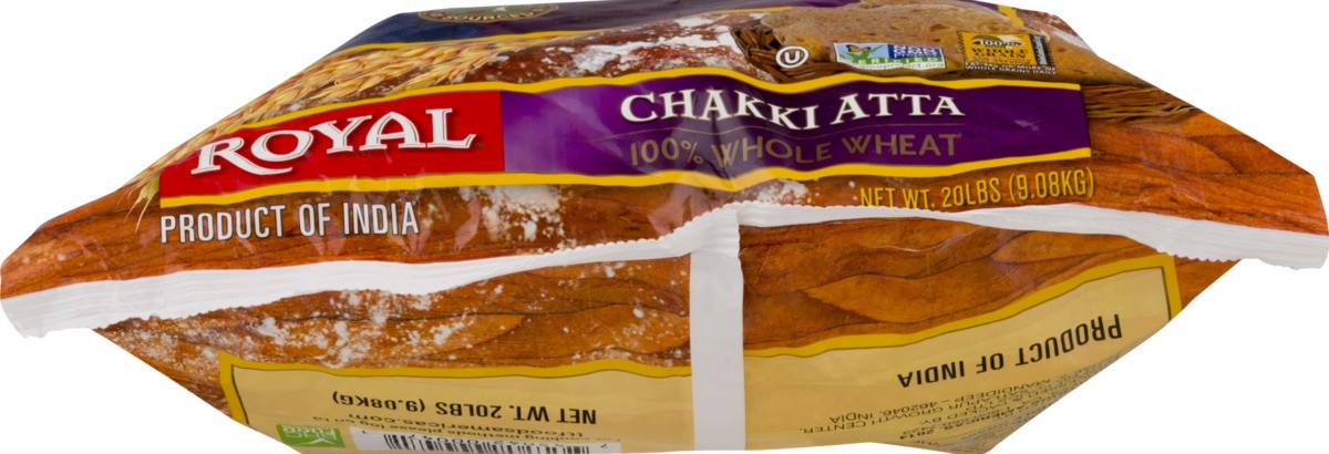 slide 7 of 9, Royal Chakki Atta 100% Whole Wheat, 20 lb