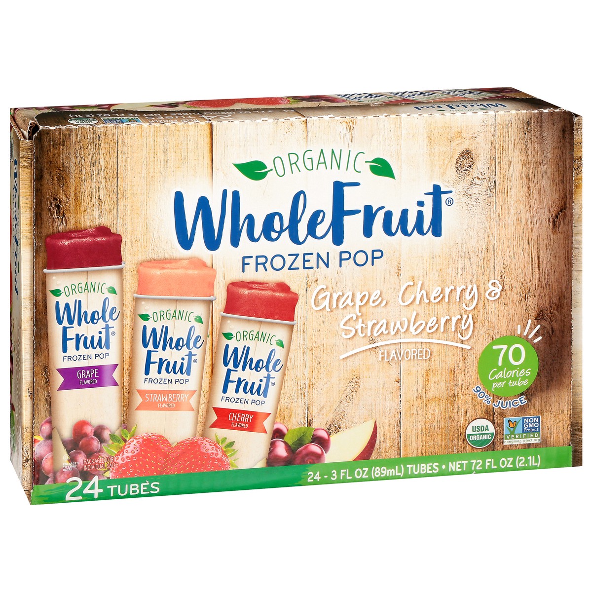 slide 3 of 12, Whole Fruit Organic Grape, Cherry & Strawberry Frozen Pop 24 - 3 fl oz Tubes, 24 ct