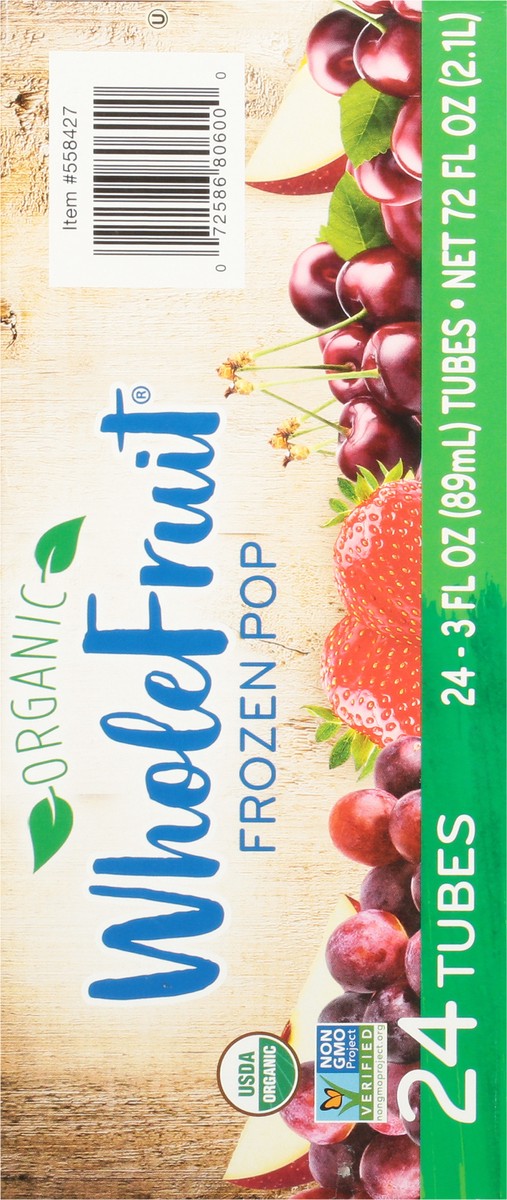 slide 12 of 12, Whole Fruit Organic Grape, Cherry & Strawberry Frozen Pop 24 - 3 fl oz Tubes, 24 ct