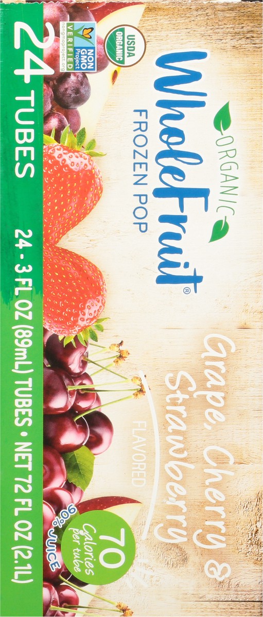 slide 5 of 12, Whole Fruit Organic Grape, Cherry & Strawberry Frozen Pop 24 - 3 fl oz Tubes, 24 ct