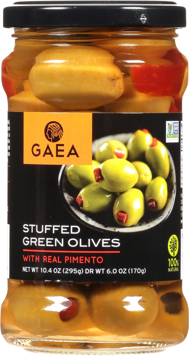 slide 6 of 9, Gaea Pimento Stuffed Green Olives, 6 oz