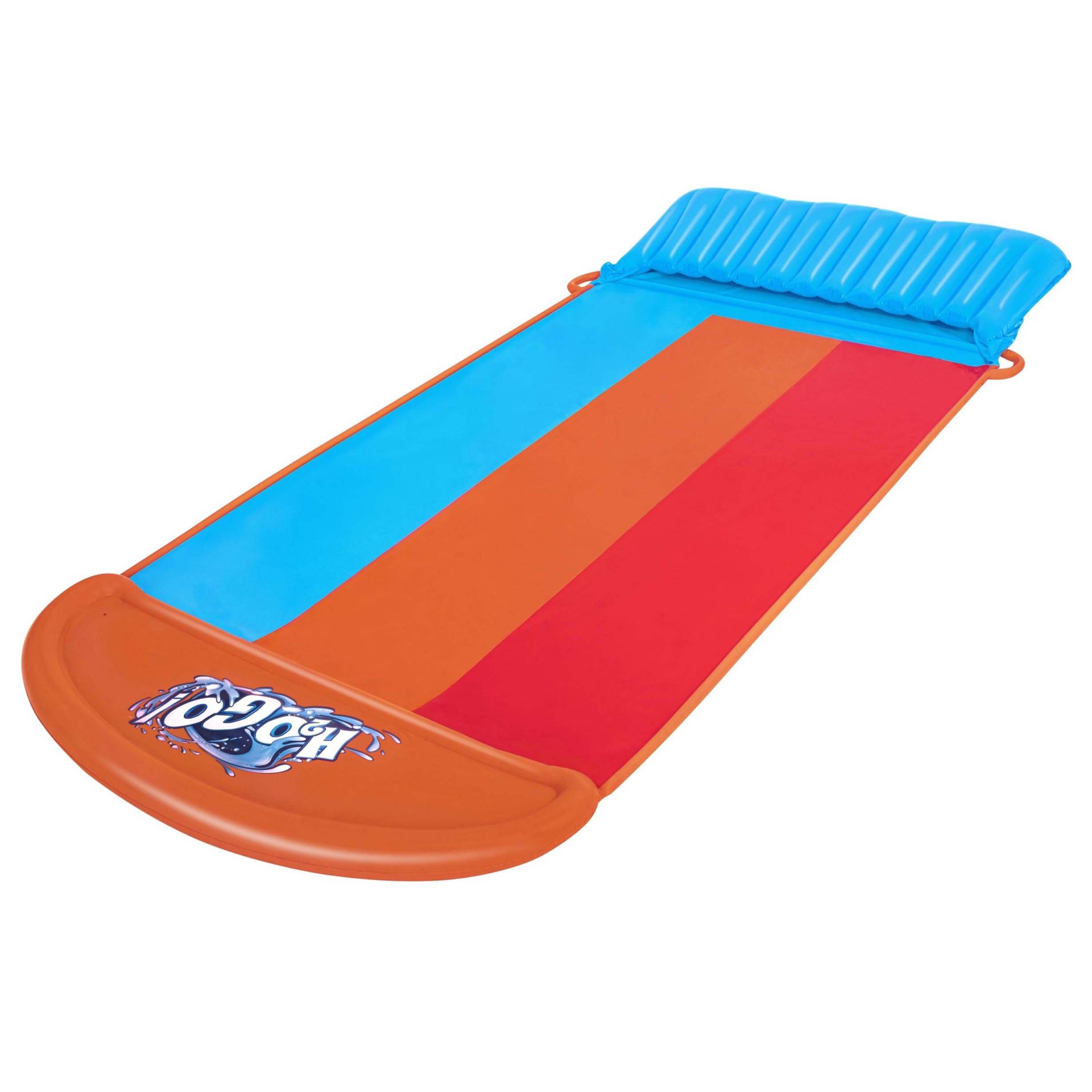 slide 1 of 1, Bestway H2OGo! Triple Water Slide with Tsunami Splash Ramp, 16 ft