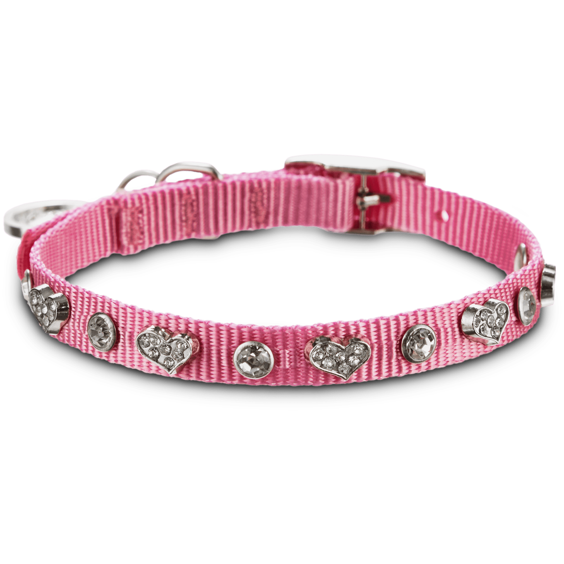 slide 1 of 1, YOULY Pink Heart Bling Dog Collar, Large, 1 ct
