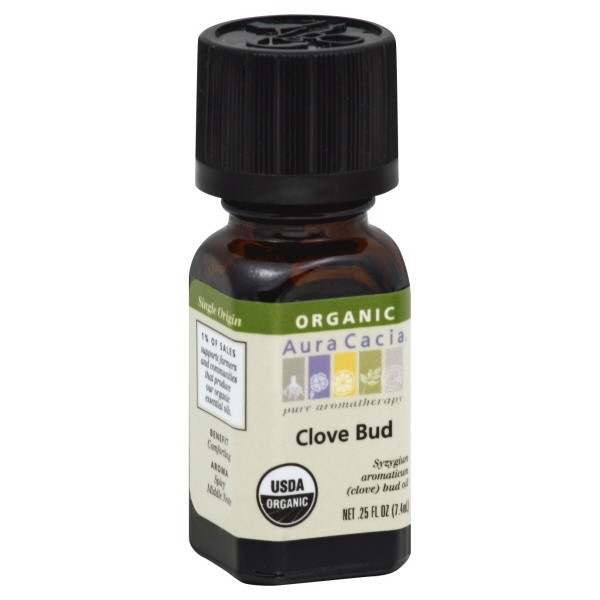 slide 1 of 1, Aura Cacia Essential Oil Clove Bud, 0.25 fl oz