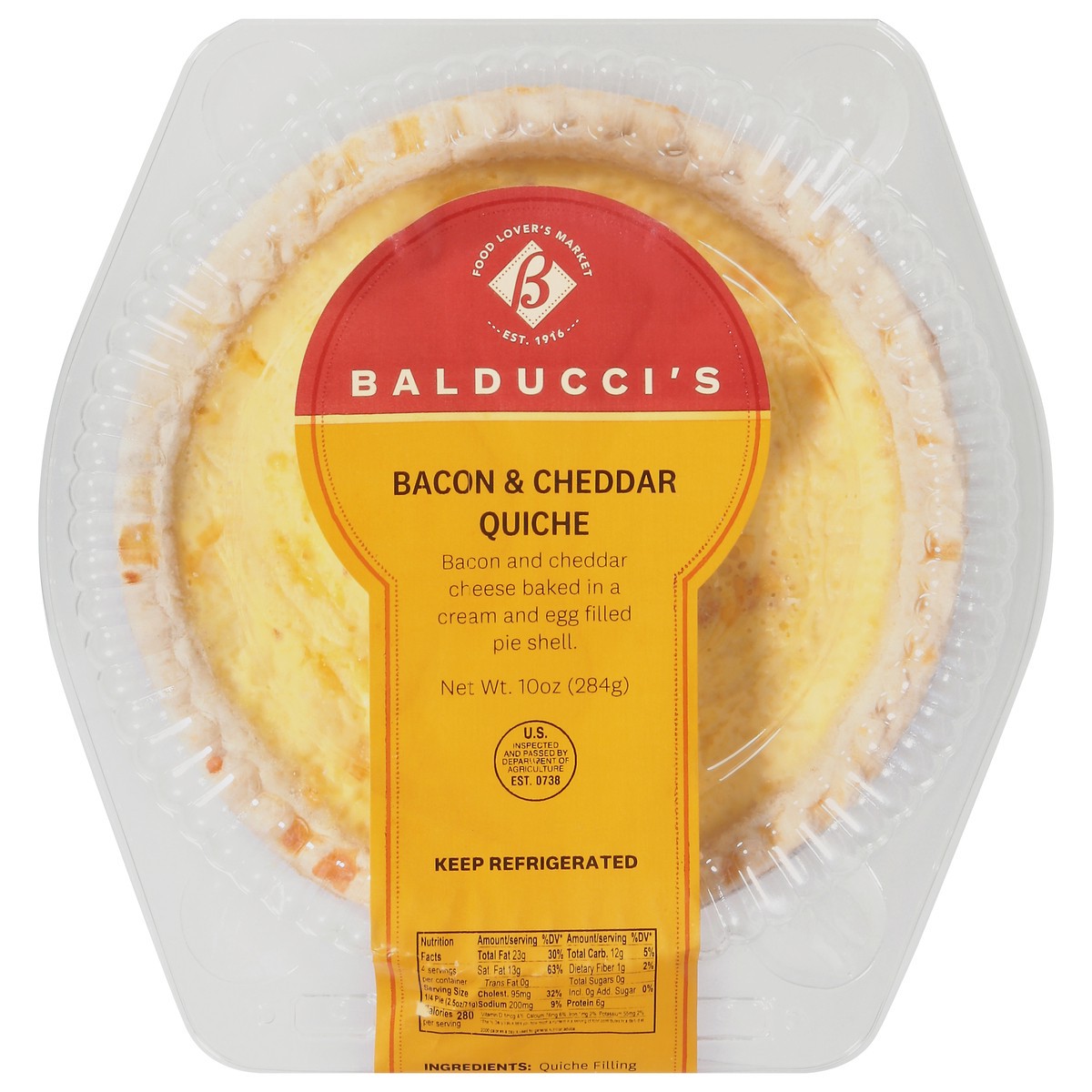 slide 2 of 4, Bal Quiche Bacon & Cheddar Sm - 10 OZ, 10 oz