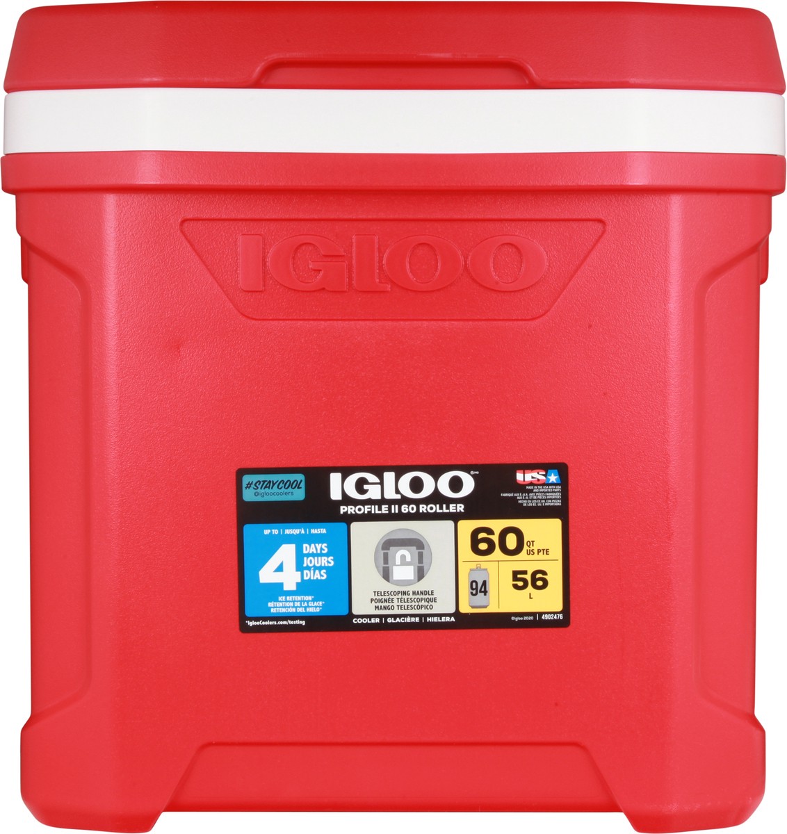 slide 7 of 11, Igloo Red 60Qt Roller Cooler, 1 ct