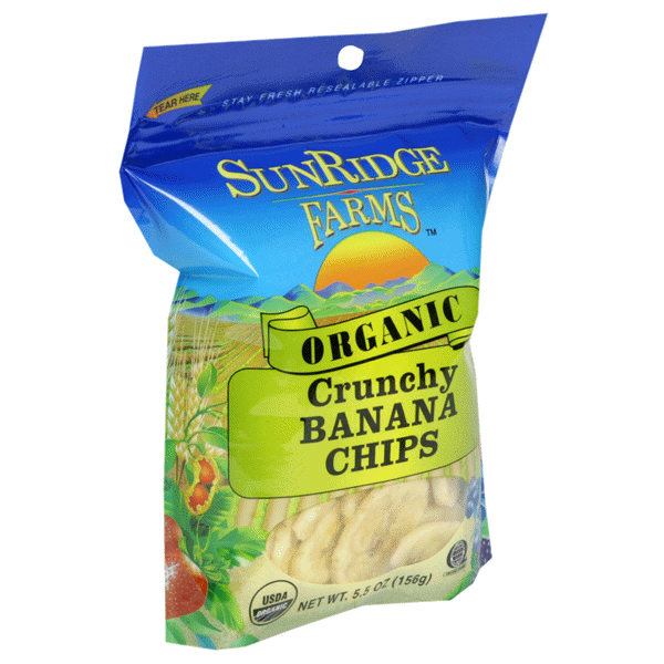 slide 1 of 1, SunRidge Farms Organic Crunchy Banana Chips, 5.5 oz