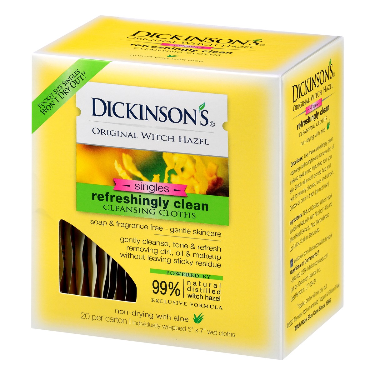 slide 9 of 9, Dickinson's Witch Hazel Daily Facial Towelettes, 20 ct