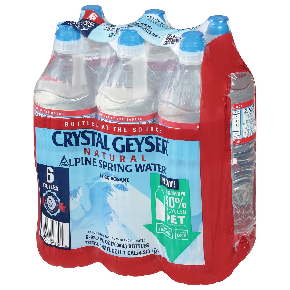 slide 6 of 9, Crystal Geyser Natural Alpine Spring Water - 6 ct, 6 ct; 700 ml