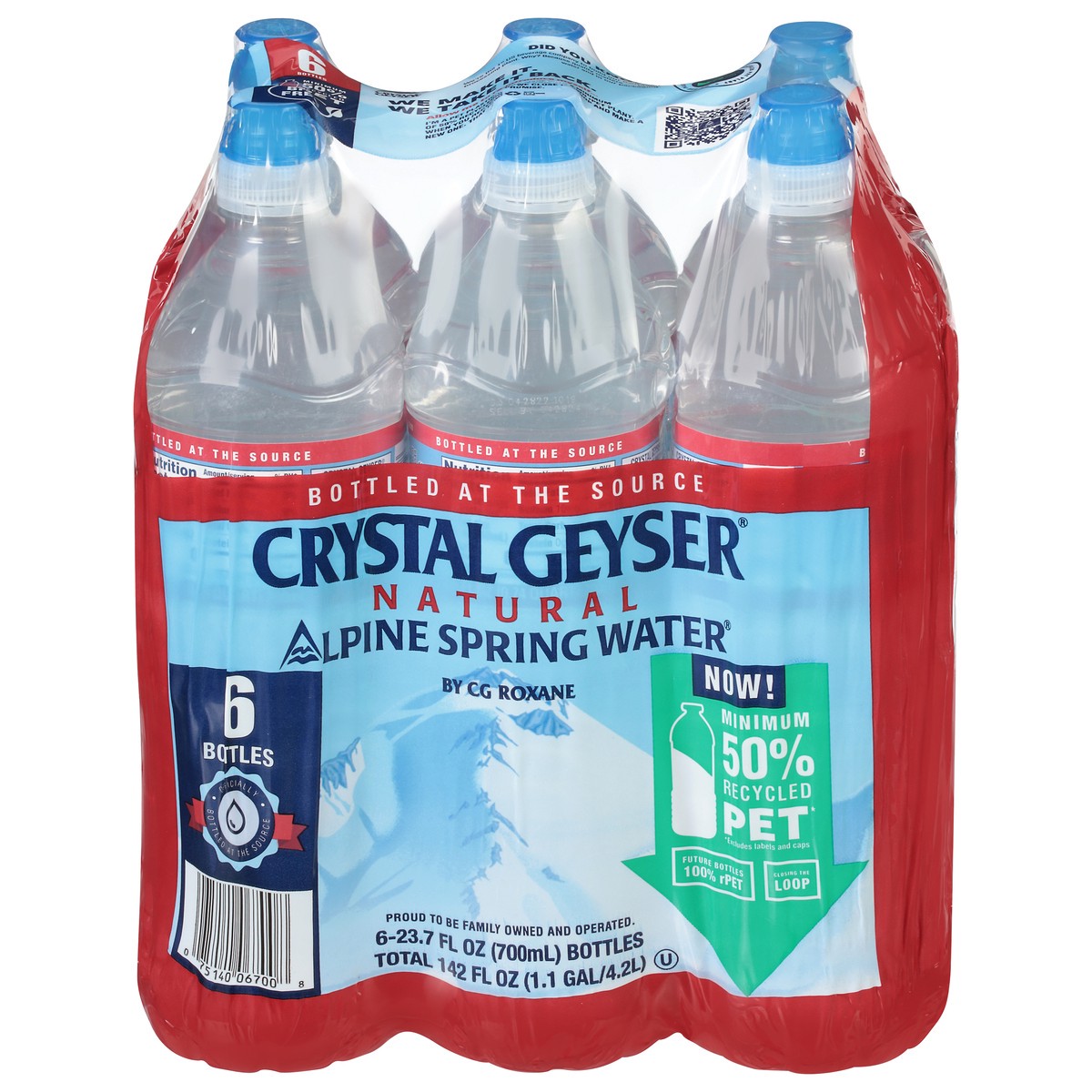 slide 1 of 9, Crystal Geyser Natural Alpine Spring Water - 6 ct, 6 ct; 700 ml