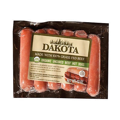 slide 1 of 1, Dakota Organic Beef Hot Dog, 12 oz