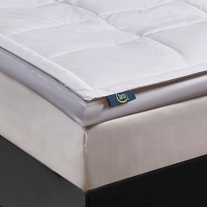 slide 1 of 3, Serta 2 Feather and Down Fiber Featherbed King Mattress Topper'', 1 ct