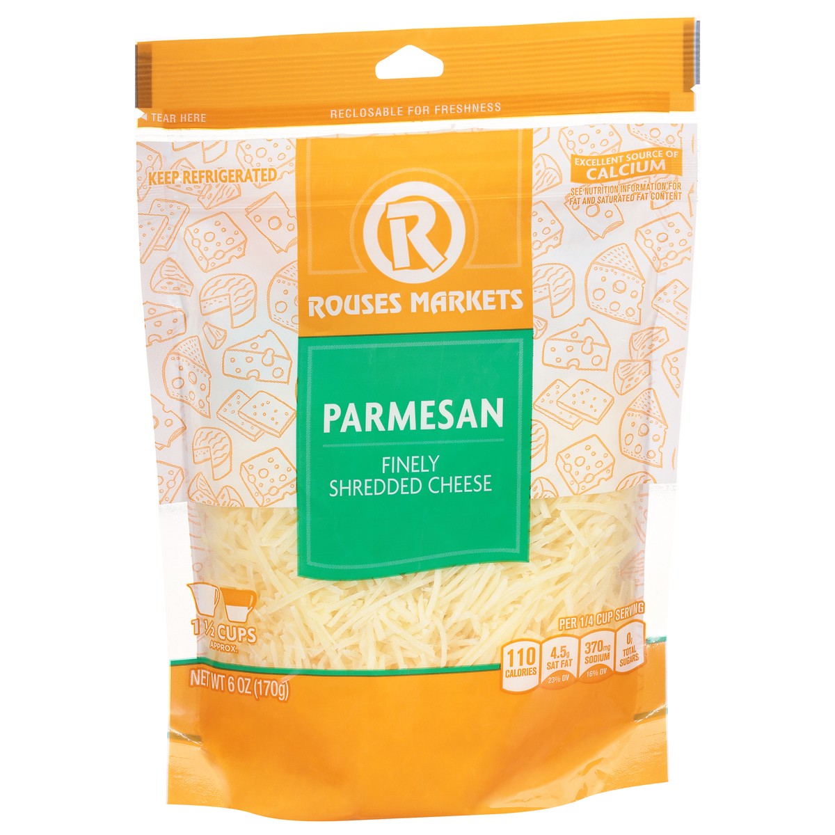 slide 9 of 9, Rouses Markets Parmesan Finely Shredded Cheese 6 oz, 6 oz