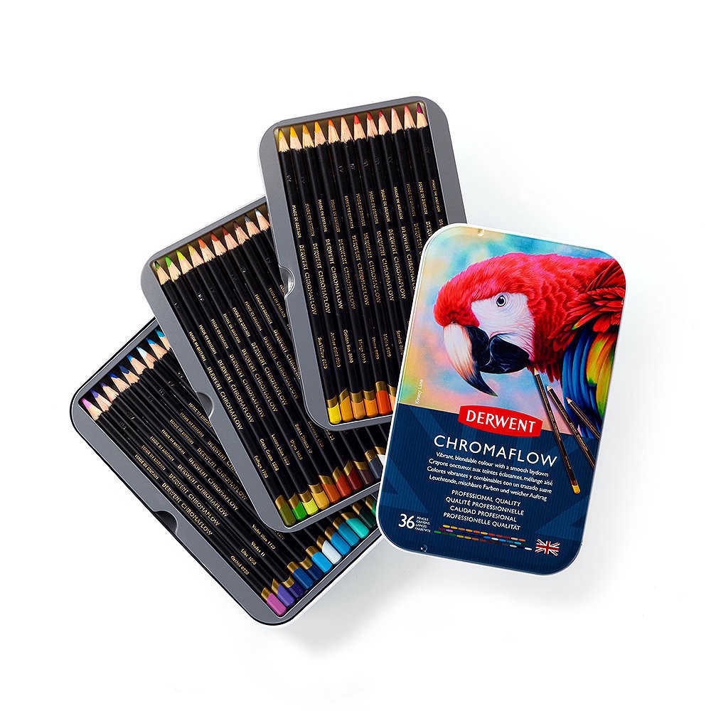 slide 2 of 4, Derwent Chromaflow Pencil Tin Set, 1 ct
