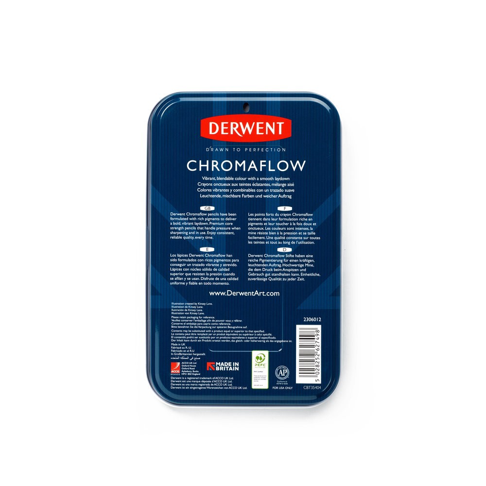 slide 3 of 4, Derwent Chromaflow Pencil Tin Set, 1 ct