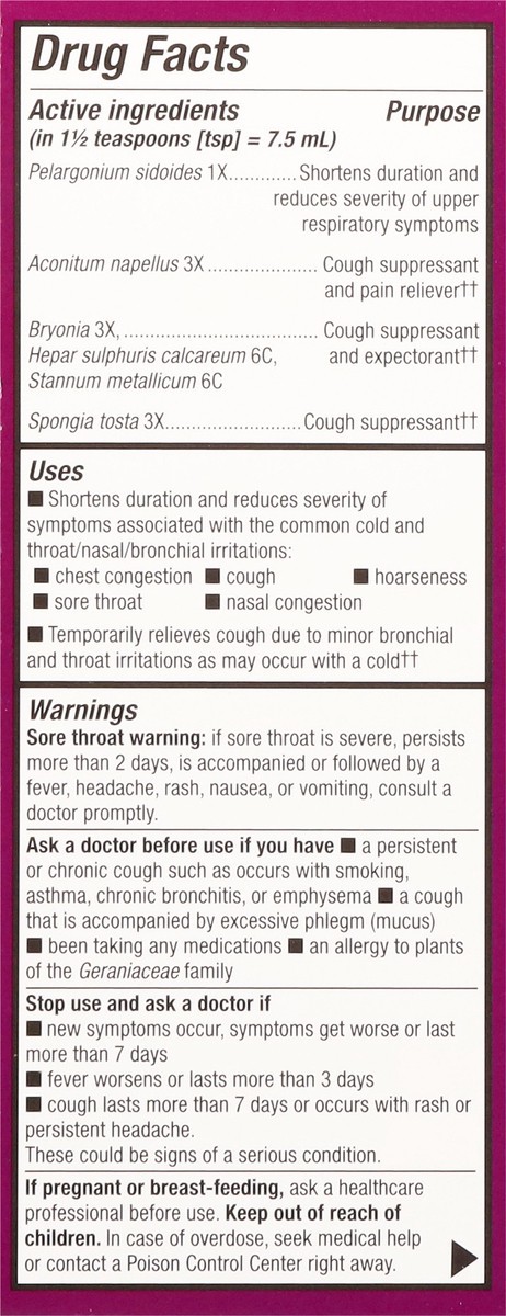 slide 12 of 13, Nature's Way Ages 6+ Non-Drowsy Umcka Cough Relief Syrup 4 fl oz, 4 fl oz