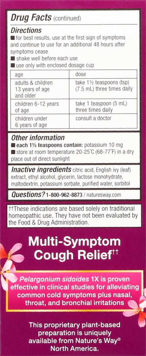 slide 9 of 13, Nature's Way Ages 6+ Non-Drowsy Umcka Cough Relief Syrup 4 fl oz, 4 fl oz