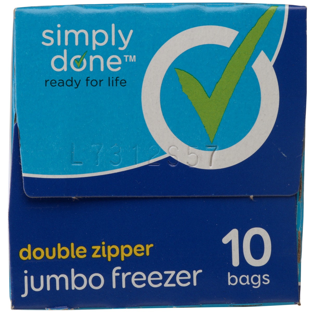 slide 8 of 8, Simply Done Double Zipper Jumbo Freezer Bags, 10 ct