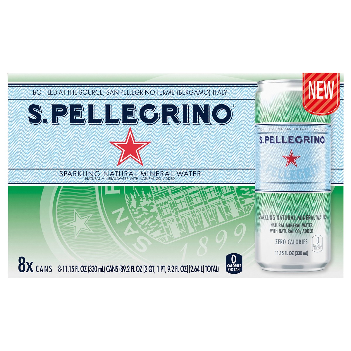 slide 1 of 7, S.Pellegrino SAN PELLEGRINO ESSENZA Mineral water Sparkling Can (8x330ml), 8 ct; 300 ml