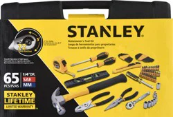 Stanley 65 Pieces 1/4 Inch Drive Homeowner's Tool Kit, 1 ea