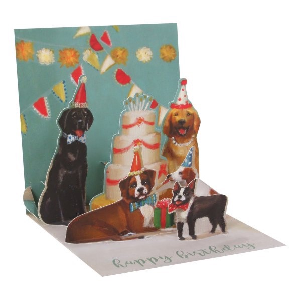 slide 1 of 1, Up with Paper Everyday Pop-Up Greeting Card, Dog And Cake, 1 ct